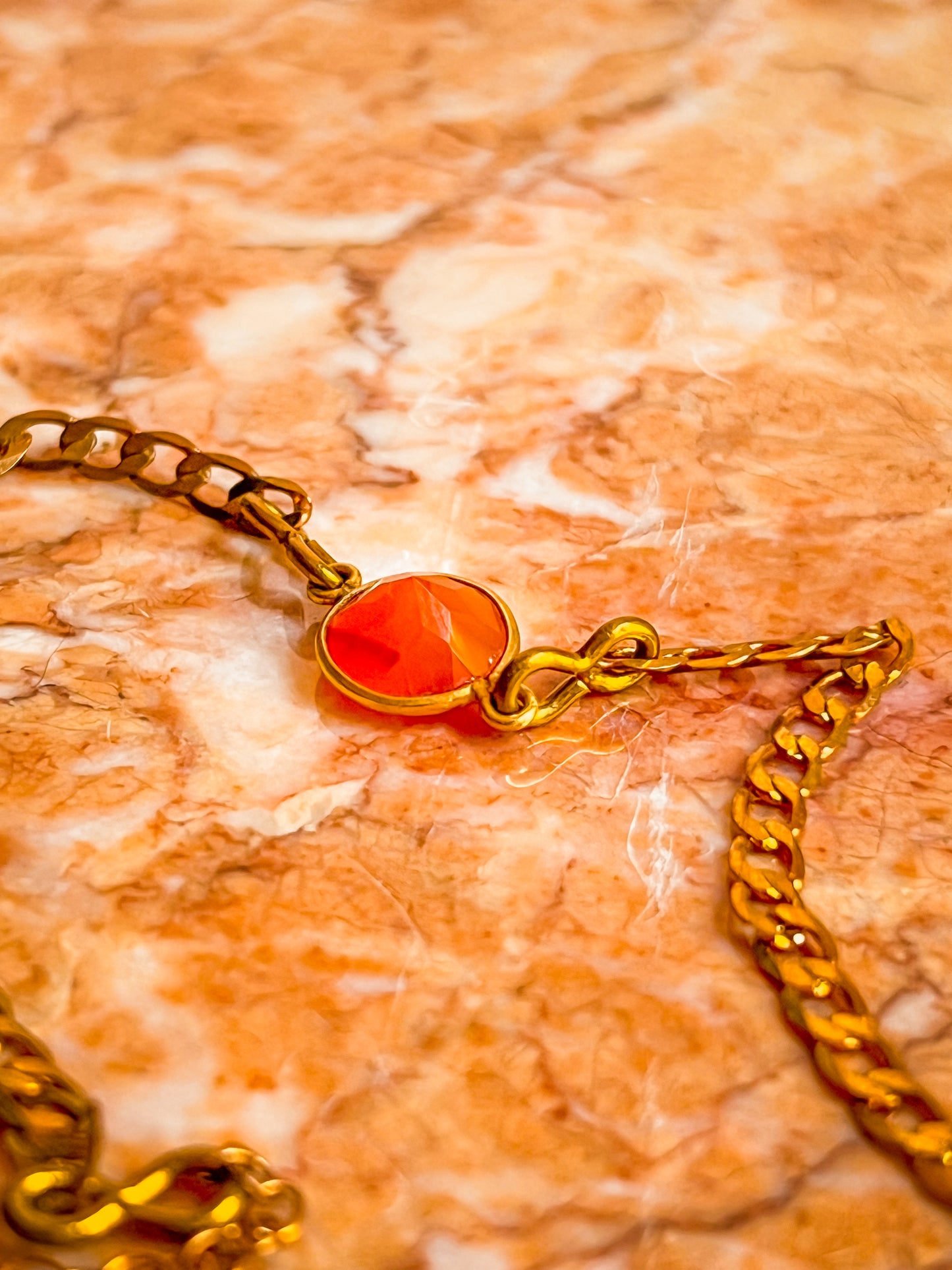 Vintage brass chain adjustable anklets with pearl or stone