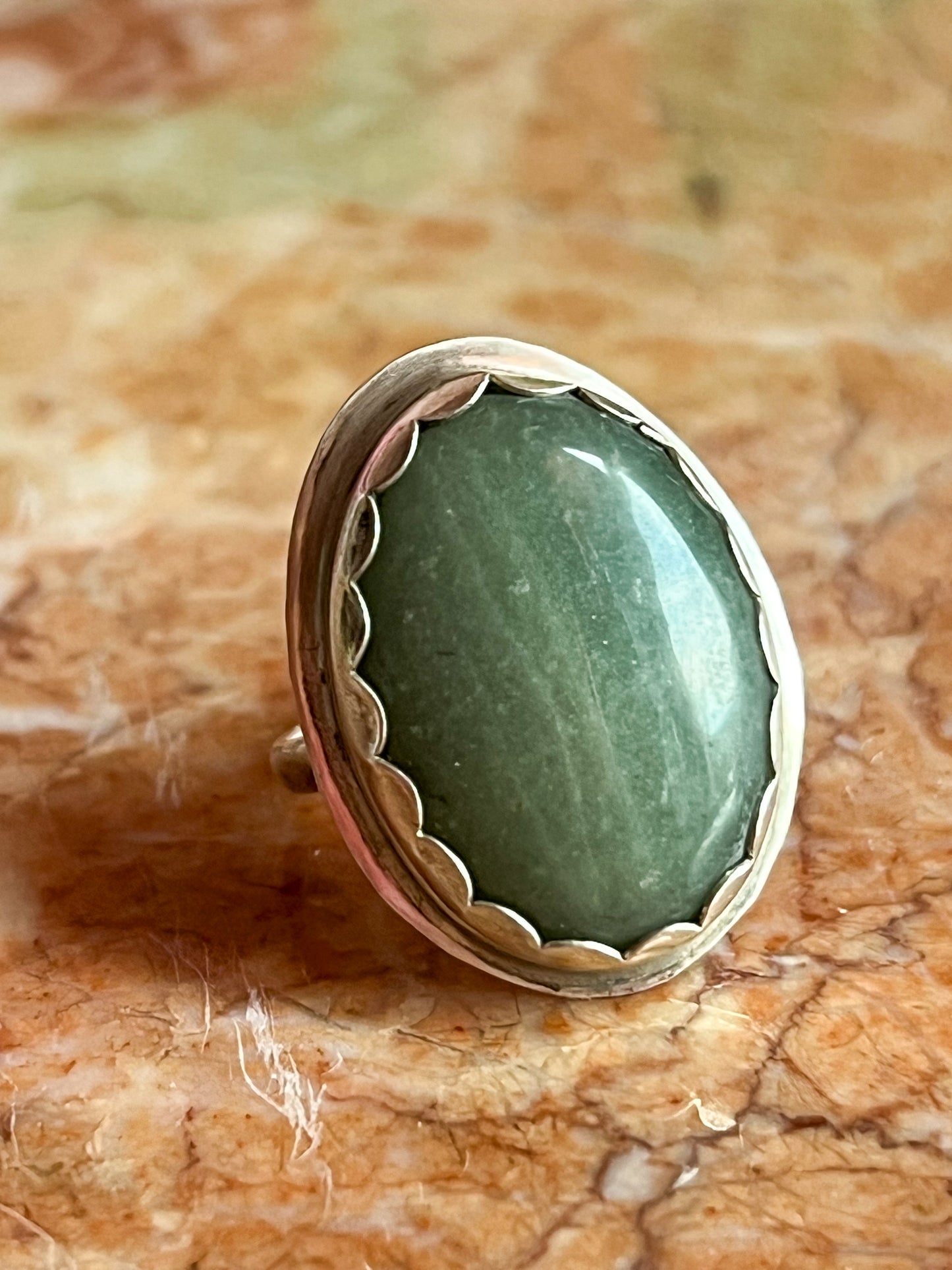 Sterling Silver Ring with Green Aventurine