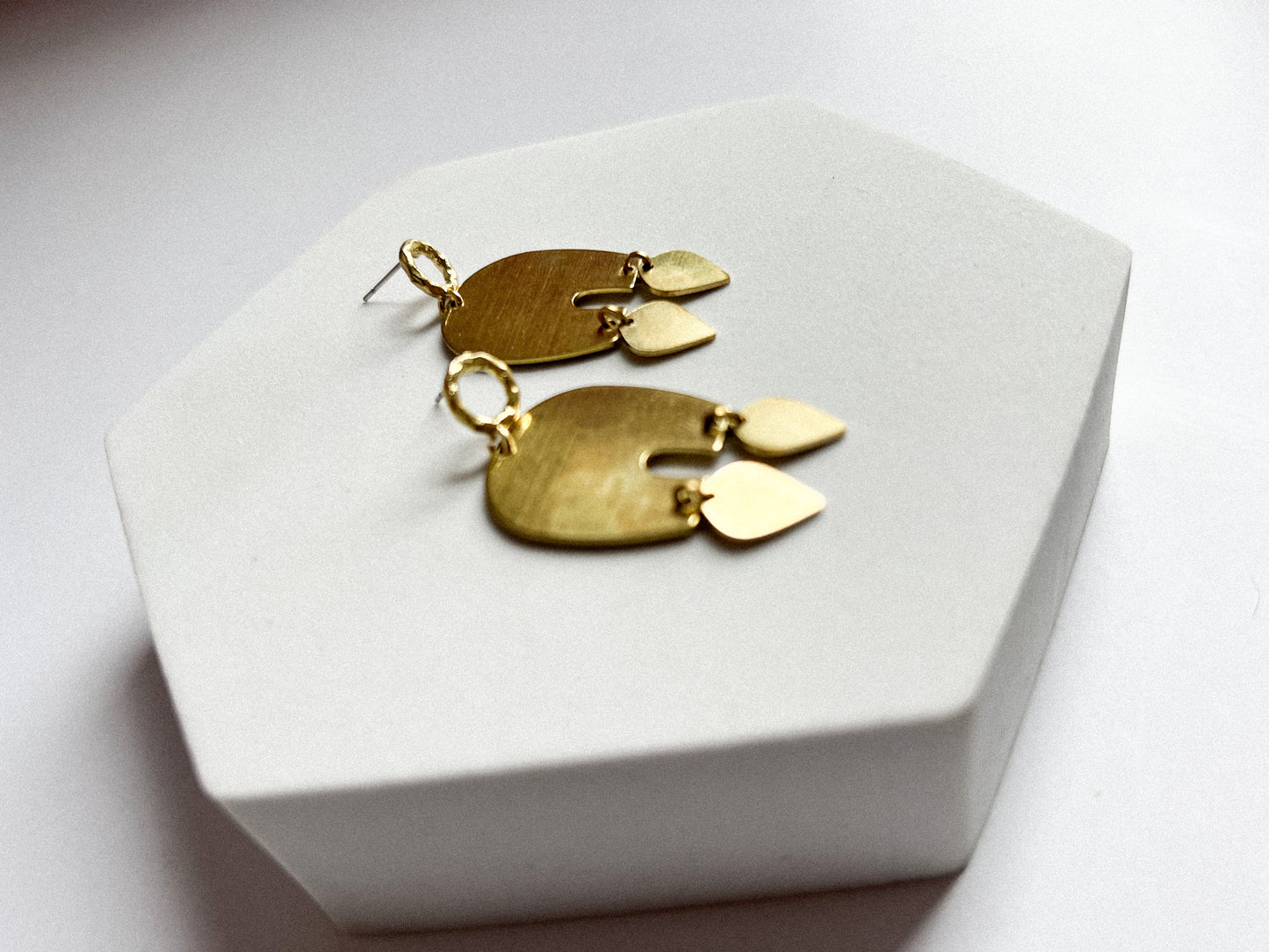 Organic Shape Earrings with Stainless Steel Posts