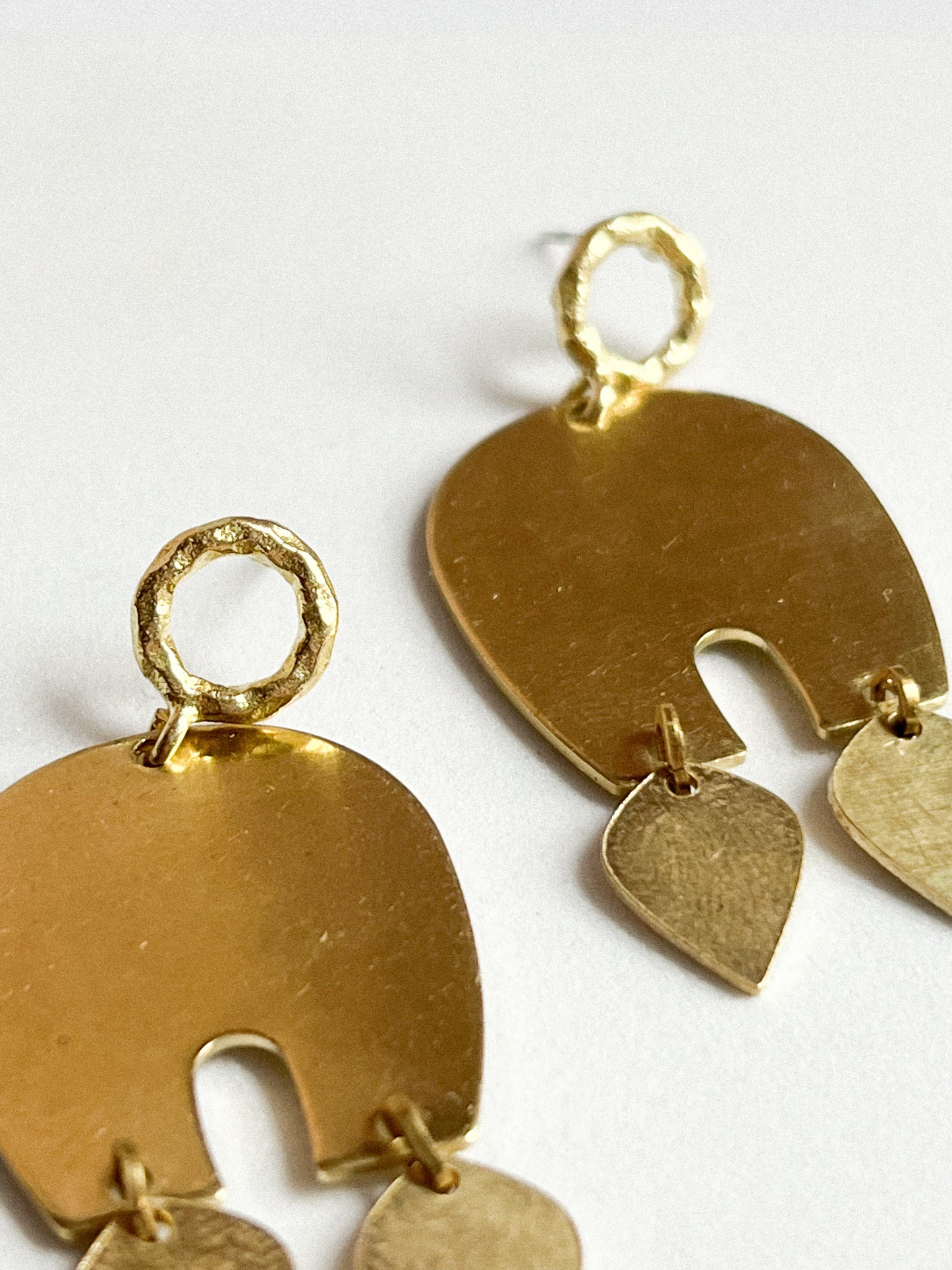Organic Shape Earrings with Stainless Steel Posts