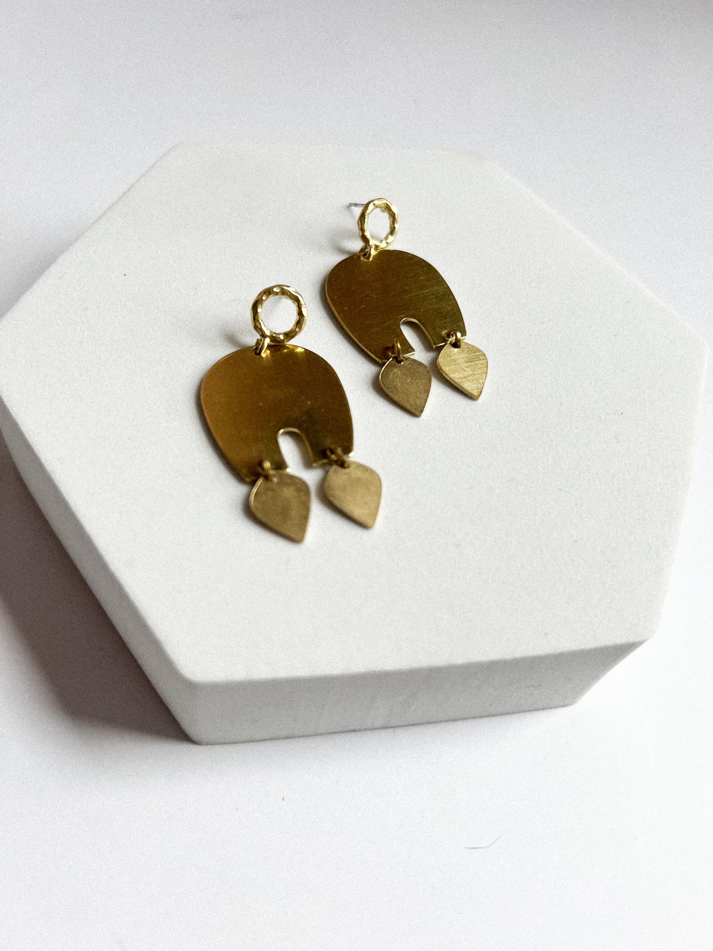 Organic Shape Earrings with Stainless Steel Posts