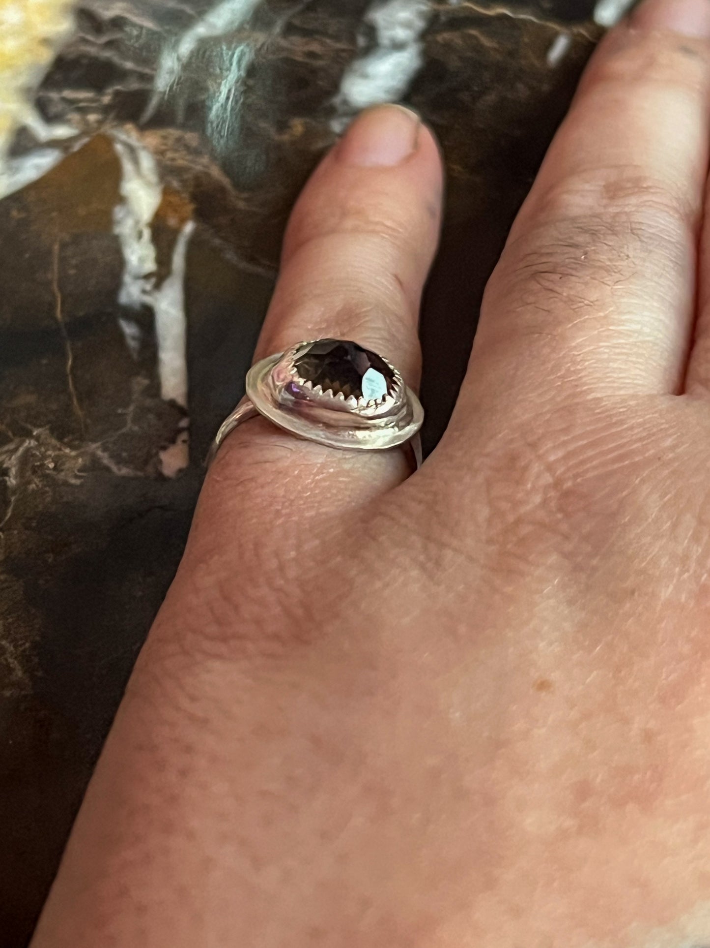 Sterling Silver Ring with Smoky Quartz