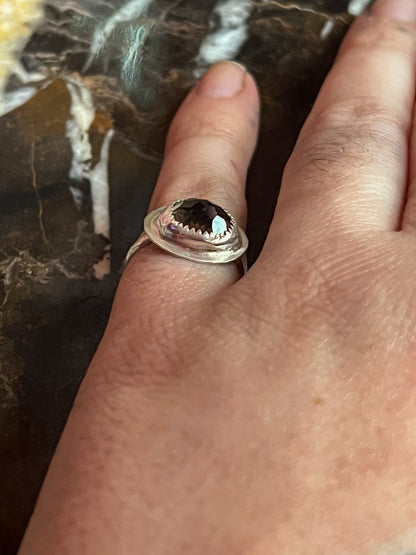 Sterling Silver Ring with Smoky Quartz