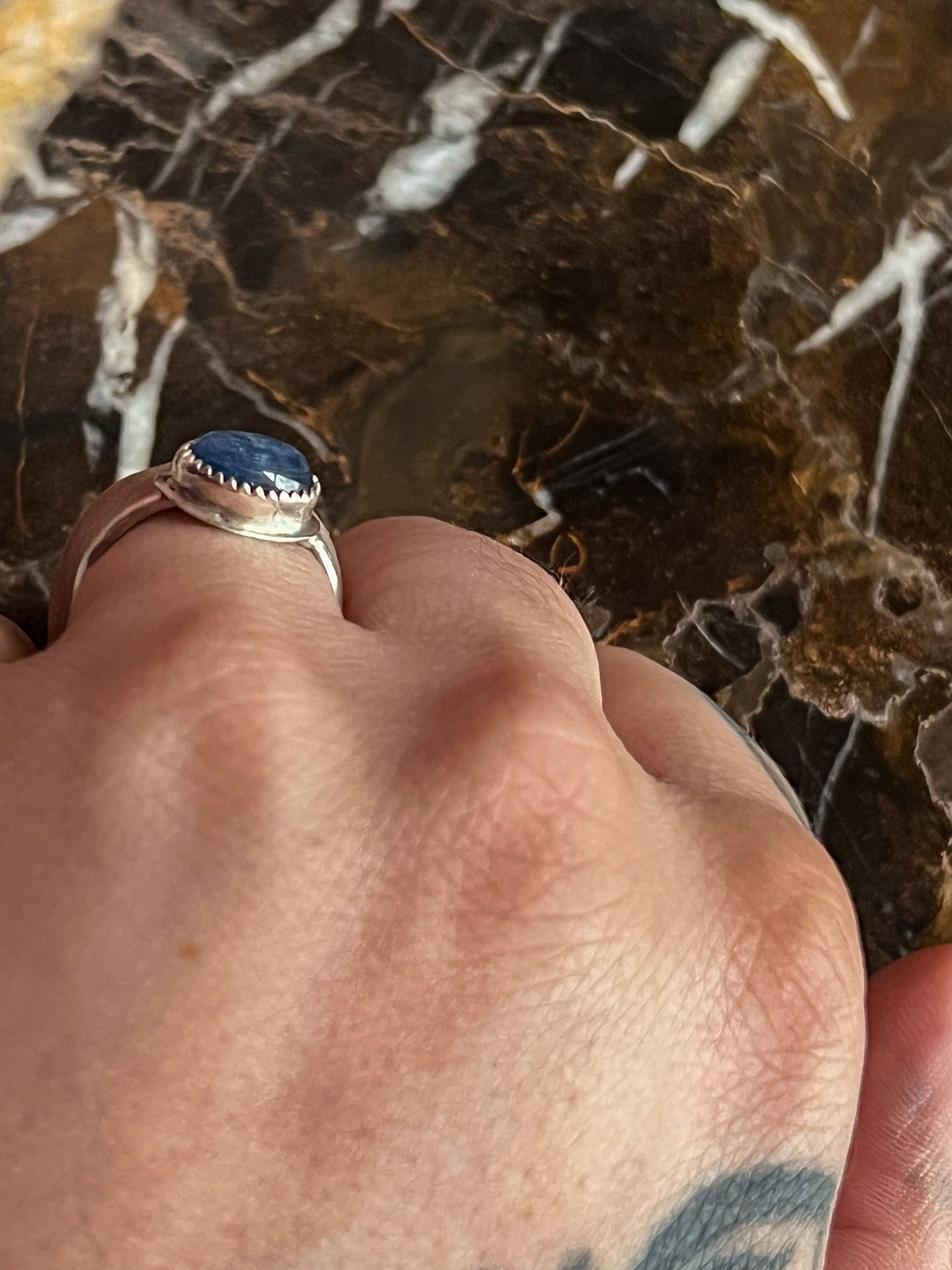 Sterling Silver Ring with Blue Kyanite