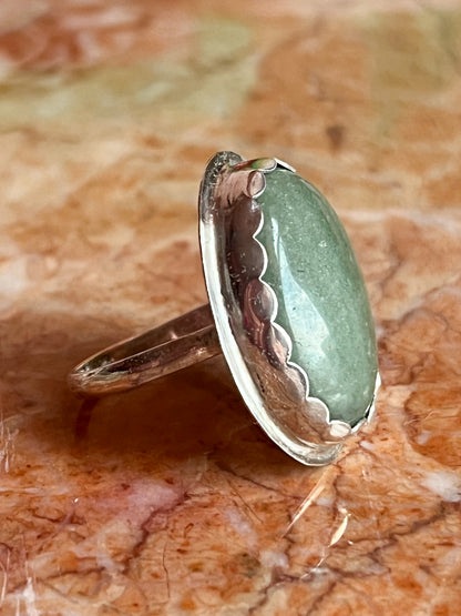 Sterling Silver Ring with Green Aventurine
