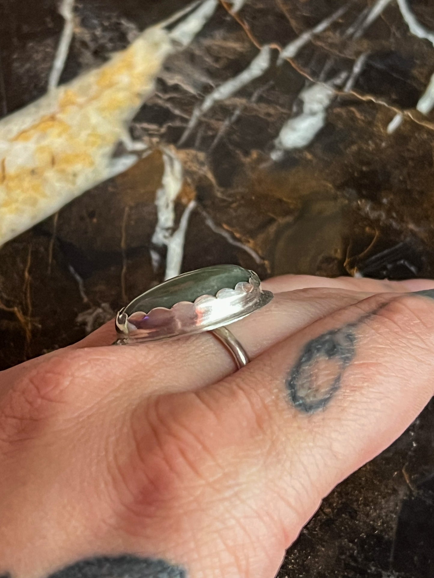 Sterling Silver Ring with Green Aventurine
