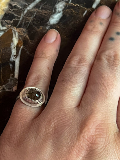 Sterling Silver Ring with Smoky Quartz