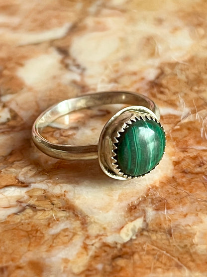 Sterling Silver Ring with Malachite