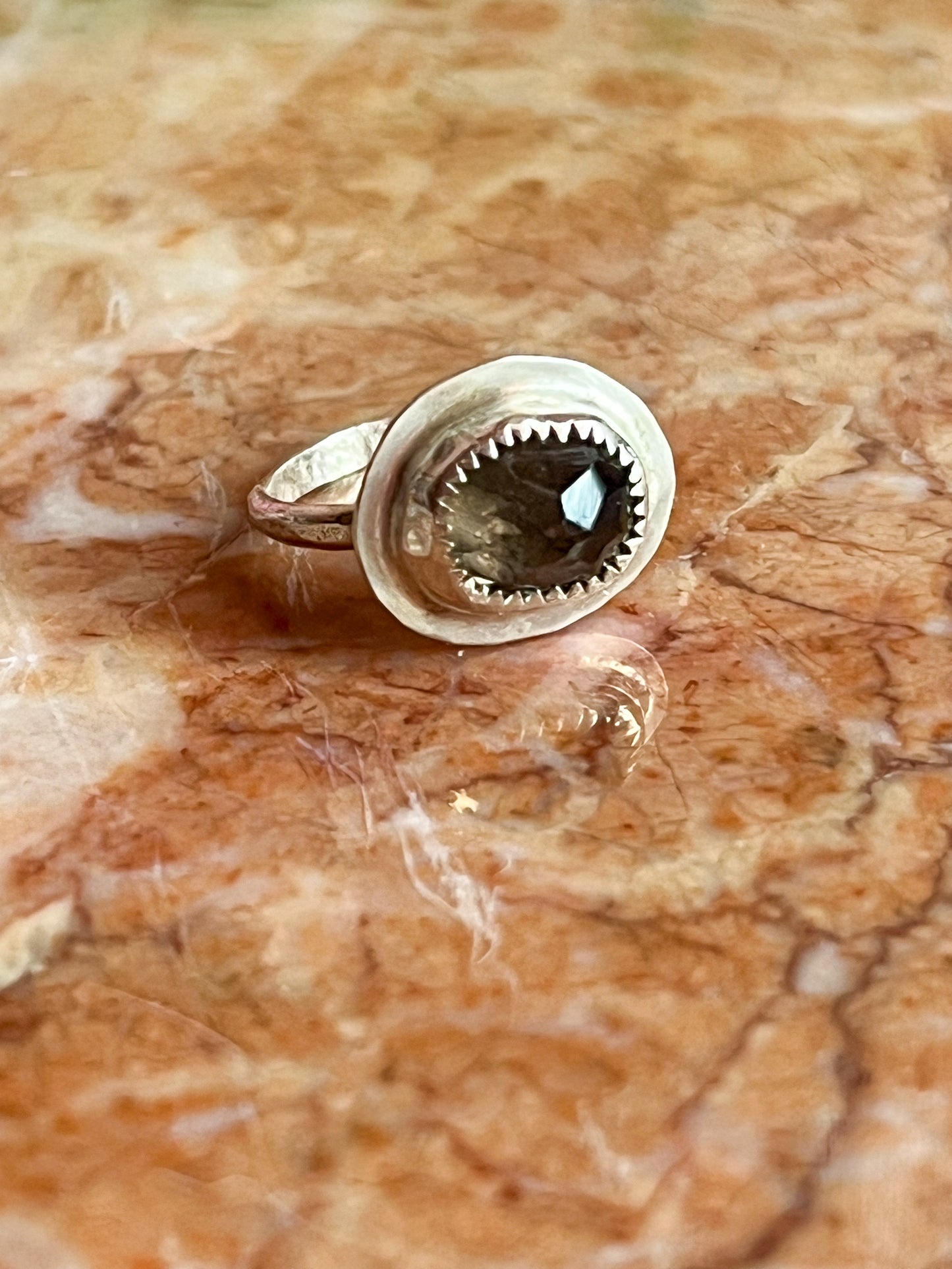 Sterling Silver Ring with Smoky Quartz