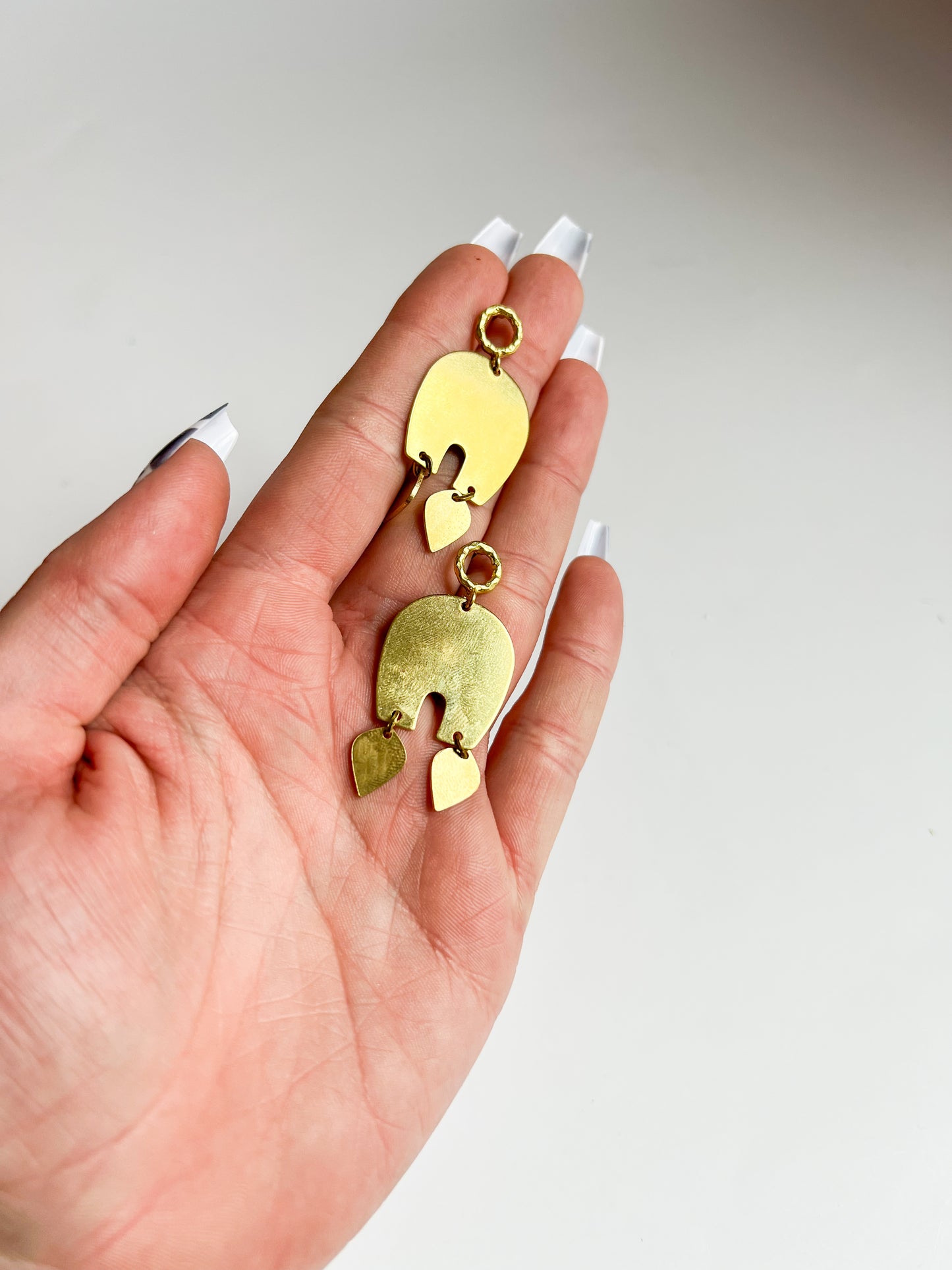 Organic Shape Earrings with Stainless Steel Posts