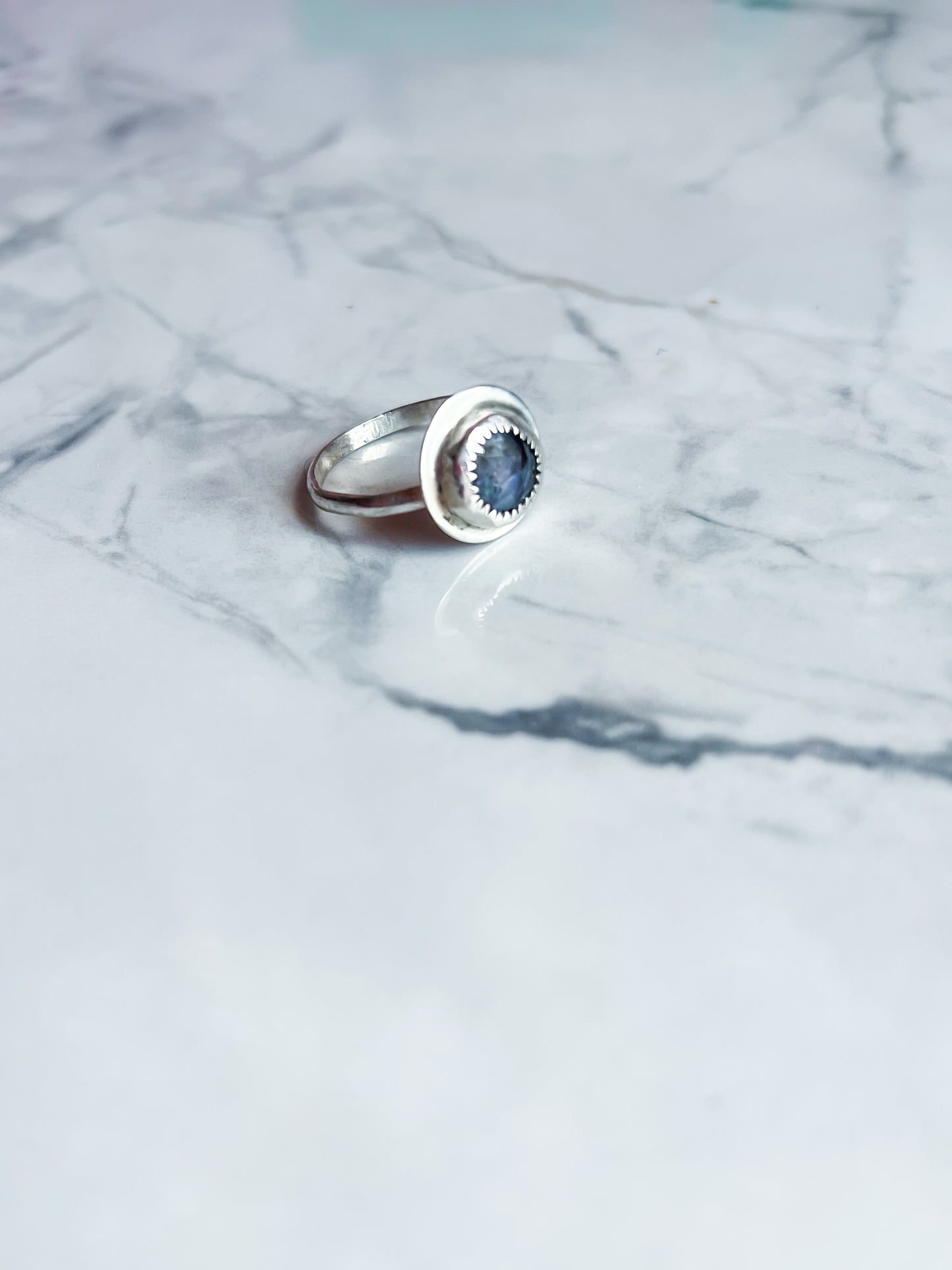 Sterling Silver Ring with Iolite