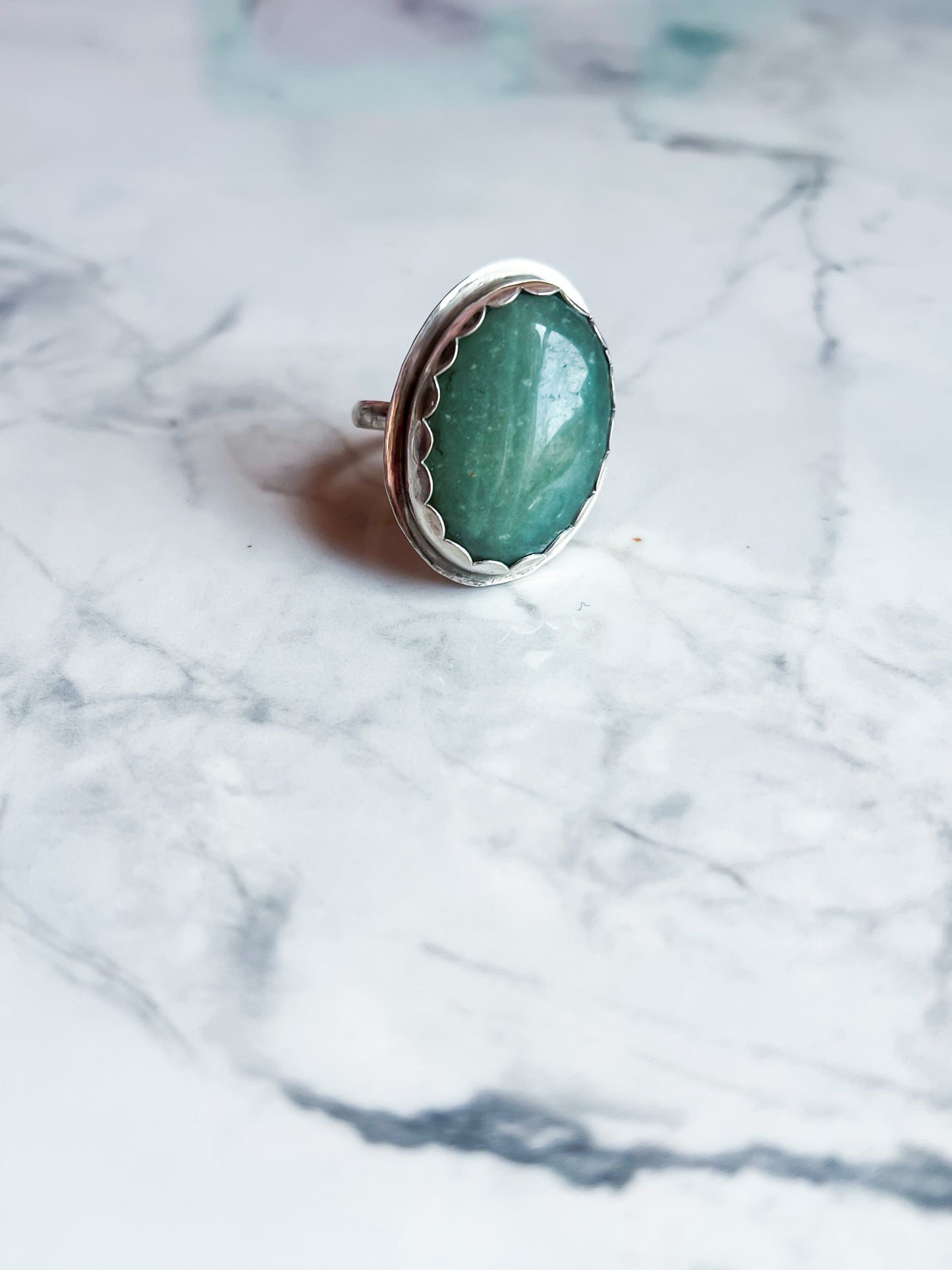 Sterling Silver Ring with Green Aventurine