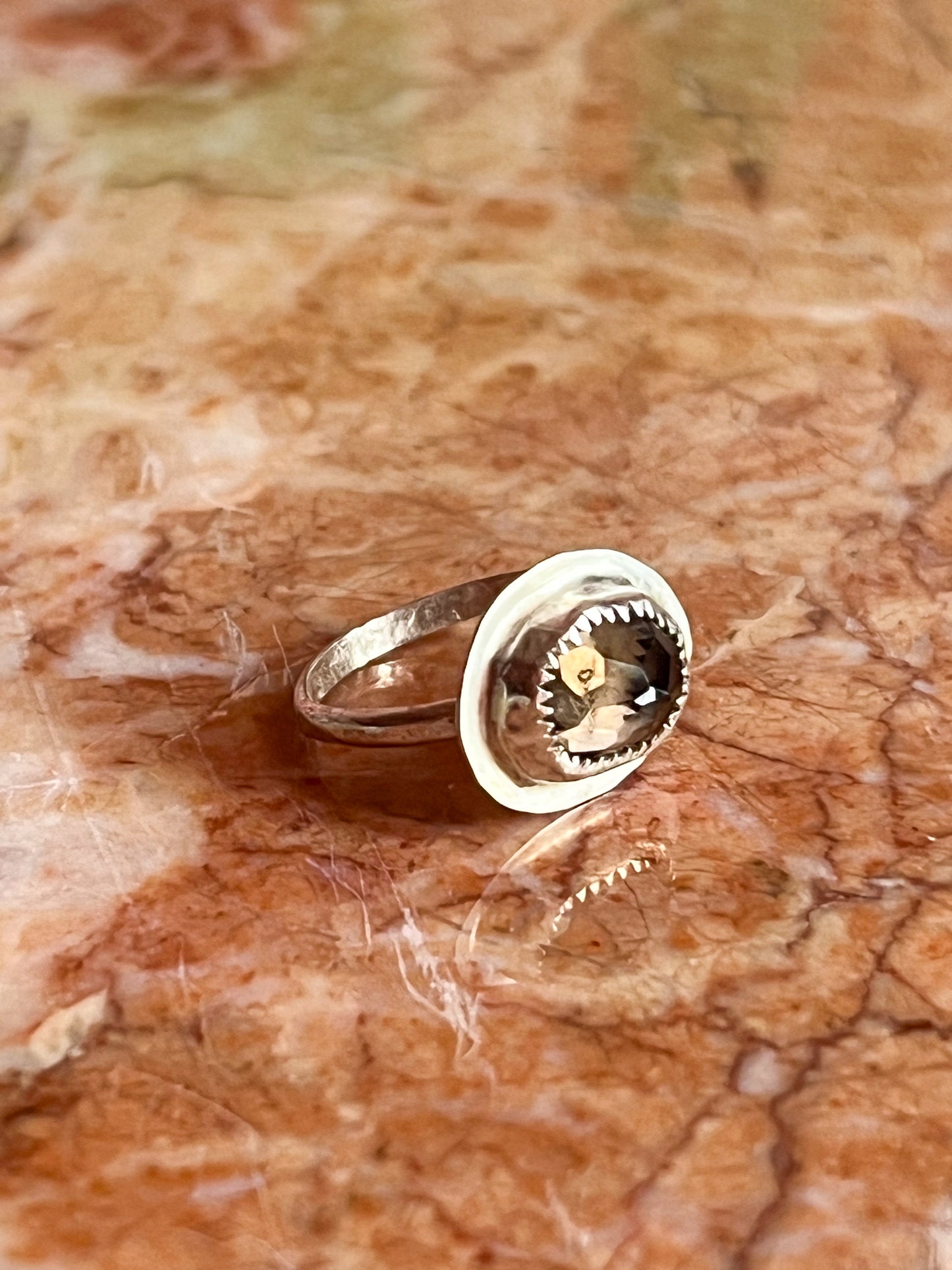 Sterling Silver Ring with Smoky Quartz