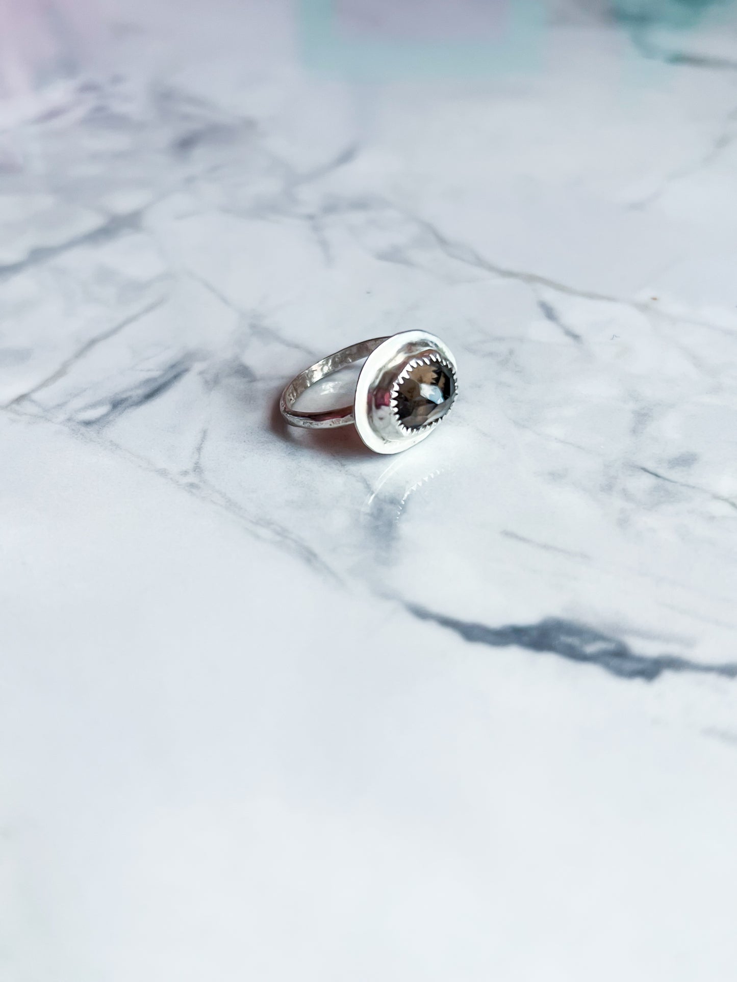 Sterling Silver Ring with Smoky Quartz