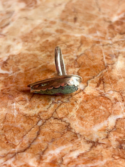 Sterling Silver Ring with Ruby Fuchsite