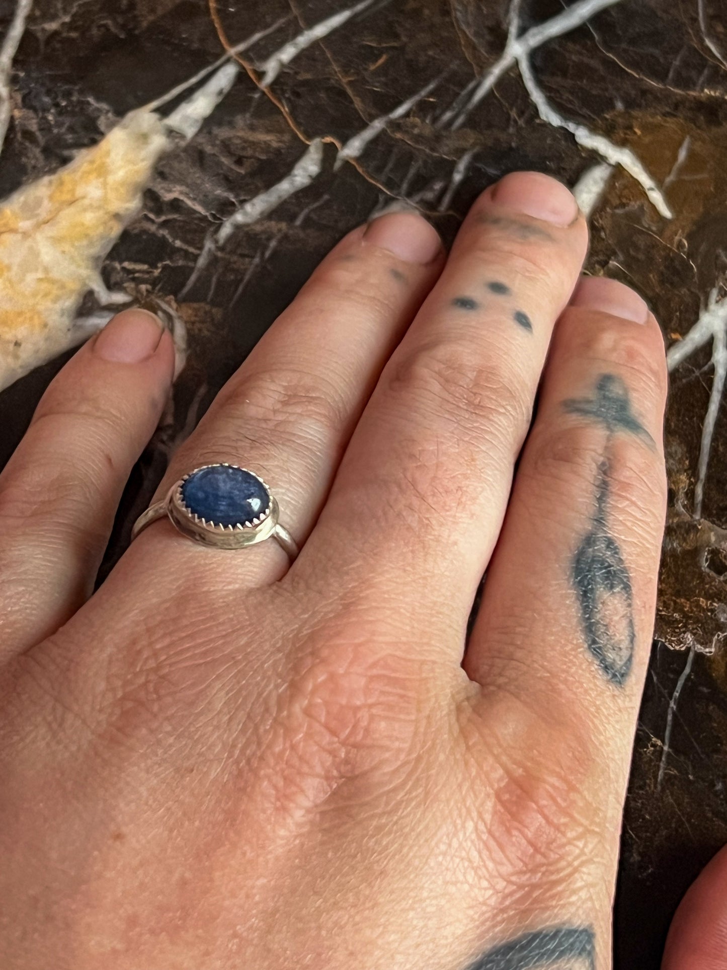Sterling Silver Ring with Blue Kyanite
