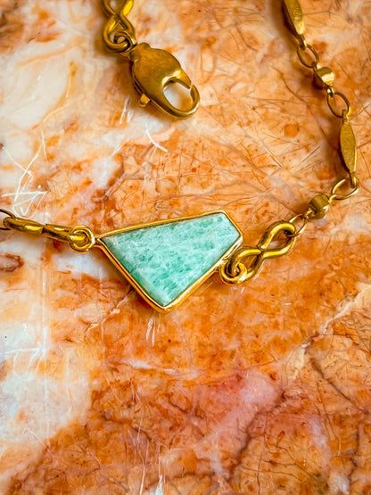 Vintage brass chain adjustable anklets with pearl or stone