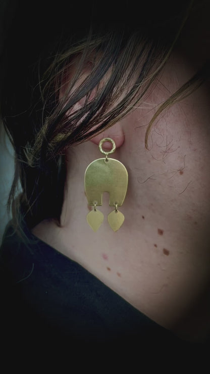 Organic Shape Earrings with Stainless Steel Posts